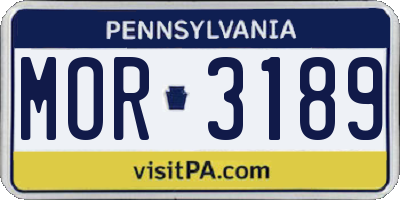 PA license plate MOR3189