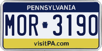 PA license plate MOR3190