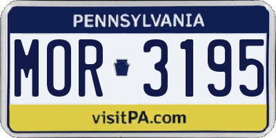 PA license plate MOR3195