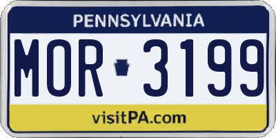 PA license plate MOR3199
