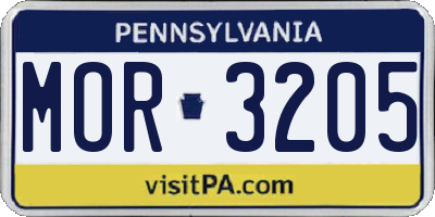 PA license plate MOR3205