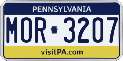 PA license plate MOR3207