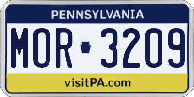 PA license plate MOR3209