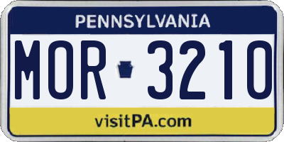 PA license plate MOR3210