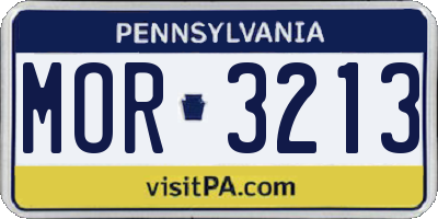 PA license plate MOR3213