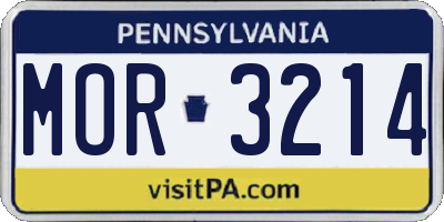 PA license plate MOR3214