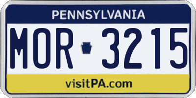 PA license plate MOR3215