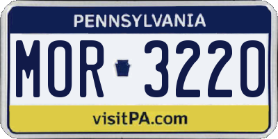 PA license plate MOR3220