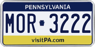 PA license plate MOR3222