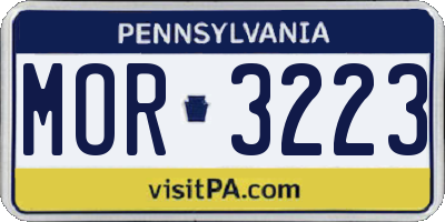 PA license plate MOR3223