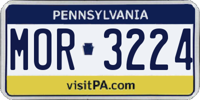 PA license plate MOR3224