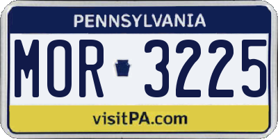 PA license plate MOR3225