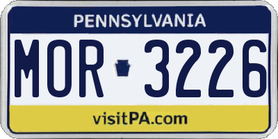 PA license plate MOR3226