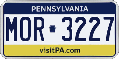 PA license plate MOR3227