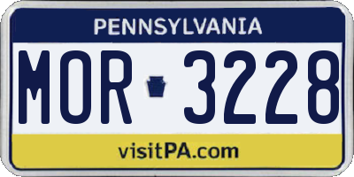 PA license plate MOR3228