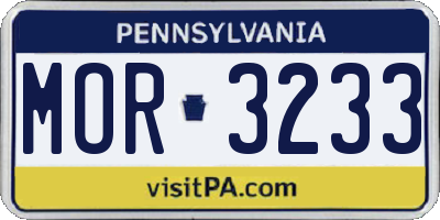 PA license plate MOR3233