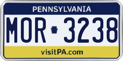 PA license plate MOR3238