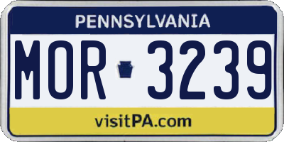 PA license plate MOR3239