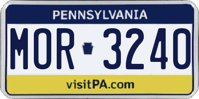 PA license plate MOR3240