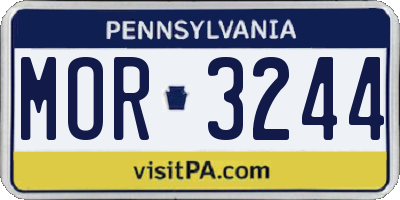 PA license plate MOR3244