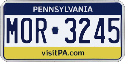 PA license plate MOR3245