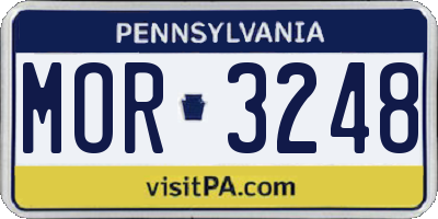 PA license plate MOR3248