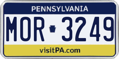 PA license plate MOR3249