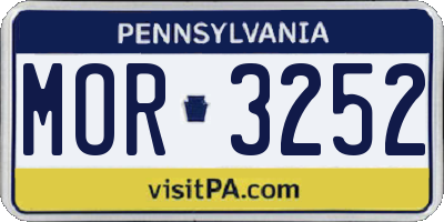 PA license plate MOR3252