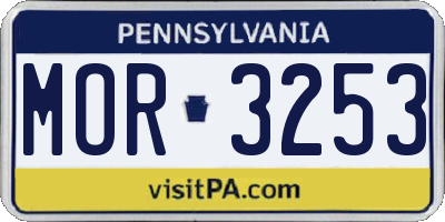 PA license plate MOR3253