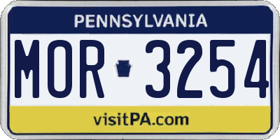 PA license plate MOR3254