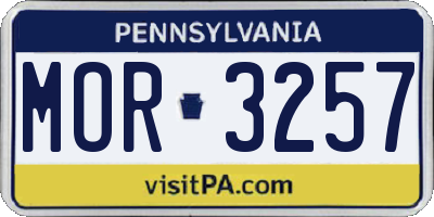PA license plate MOR3257