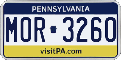 PA license plate MOR3260