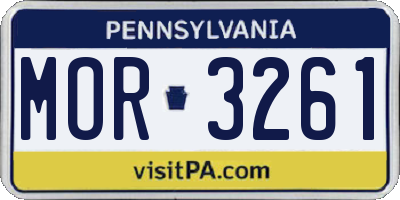 PA license plate MOR3261