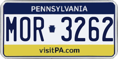 PA license plate MOR3262