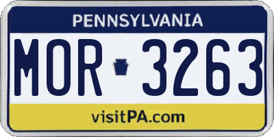 PA license plate MOR3263