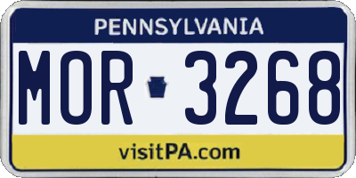 PA license plate MOR3268
