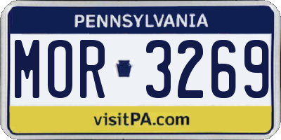 PA license plate MOR3269