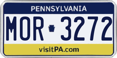 PA license plate MOR3272