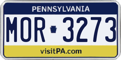 PA license plate MOR3273