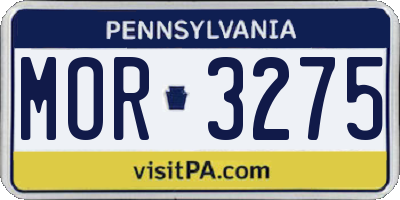 PA license plate MOR3275