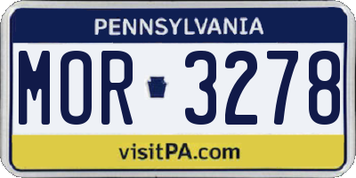 PA license plate MOR3278