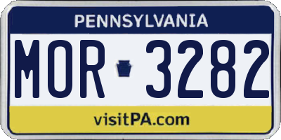 PA license plate MOR3282