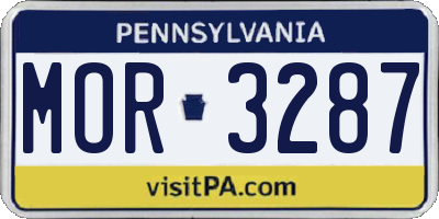 PA license plate MOR3287