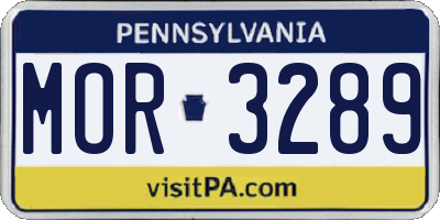 PA license plate MOR3289