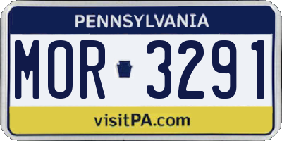 PA license plate MOR3291