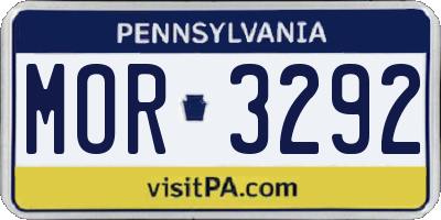 PA license plate MOR3292