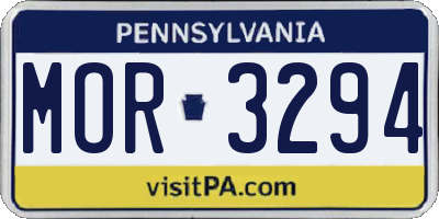 PA license plate MOR3294