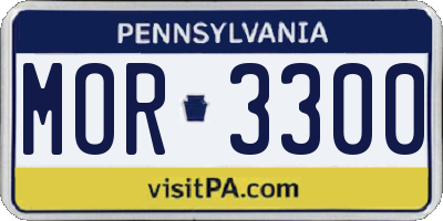 PA license plate MOR3300