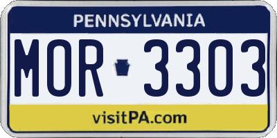 PA license plate MOR3303