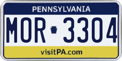 PA license plate MOR3304